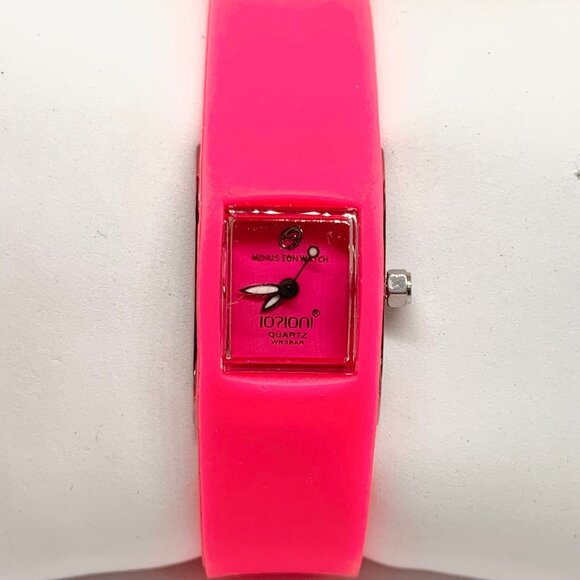 Minus ion watch women’s wrist watch Quartz analog WR hot pink color running - Picture 1 of 8